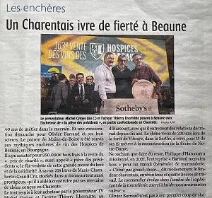 Article Charente Libre - Jeudi 23 novembre 2023